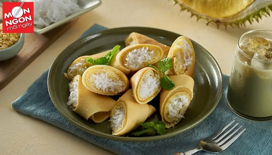 B&aacute;nh pancake xếp nh&acirc;n sầu ri&ecirc;ng