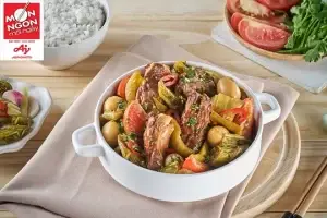sườn non kho dưa cải