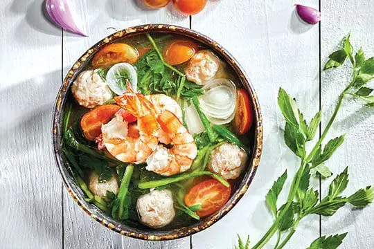 canh t&ocirc;m rau cần nước