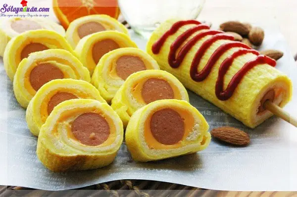 c&aacute;ch l&agrave;m b&aacute;nh m&igrave; cuộn trứng ph&ocirc; mai 7