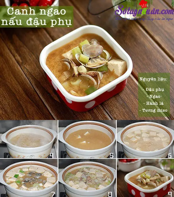 c&aacute;ch nấu canh ngao đậu phụ