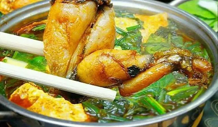 c&aacute;ch l&agrave;m lẩu ếch chua cay