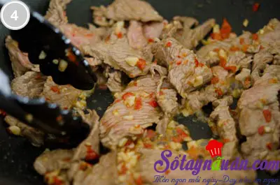 Thịt b&ograve; x&agrave;o h&uacute;ng quế 4