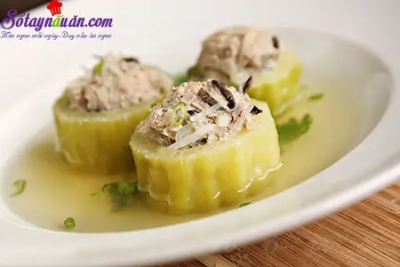 c&aacute;ch l&agrave;m canh mướp đắng nhồi thịt