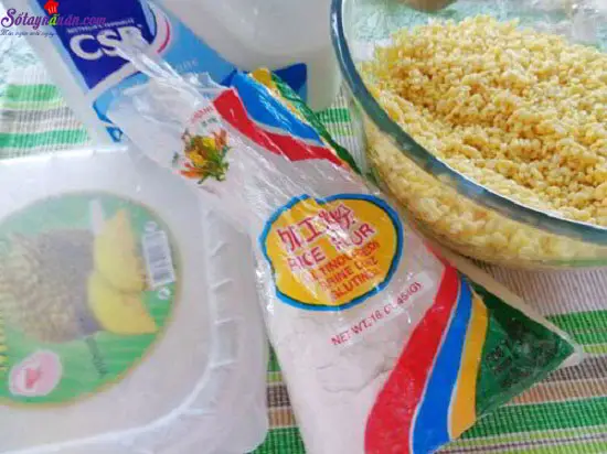 c&aacute;ch l&agrave;m b&aacute;nh dẻo đậu xanh l&aacute; dứa 1