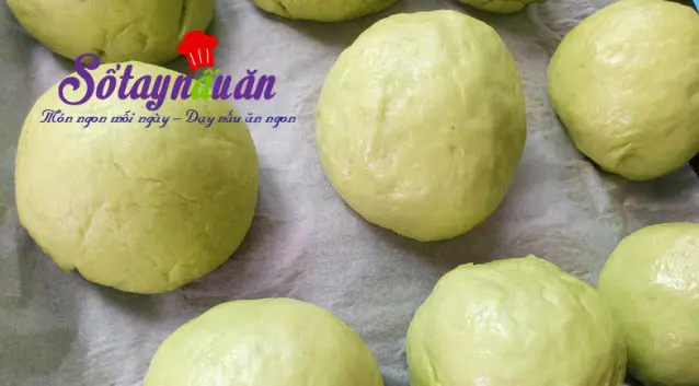 C&aacute;ch l&agrave;m b&aacute;nh bao chay nh&acirc;n tr&agrave; xanh cực dễ cực ngon 6