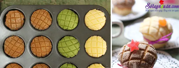 c&aacute;ch l&agrave;m b&aacute;nh melon pan ngon tuyệt 7
