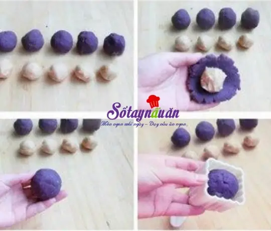 C&aacute;ch l&agrave;m b&aacute;nh trung thu hạt sen khoai lang t&iacute;m