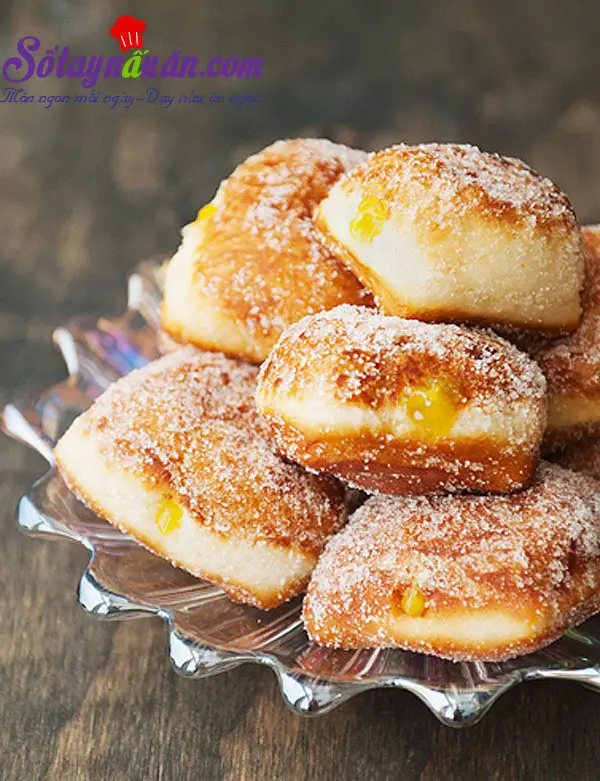 Hướng dẫn l&agrave;m b&aacute;nh malasada vị chanh leo thơm ngon kết quả