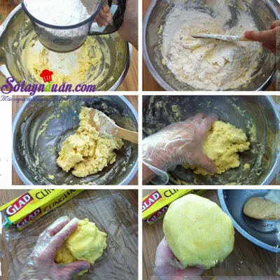 Hướng dẫn l&agrave;m b&aacute;nh trung thu kiểu Hồng K&ocirc;ng cực dễ 7