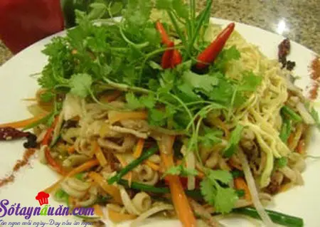 C&aacute;ch l&agrave;m m&oacute;n mực kh&ocirc; x&agrave;o miến gi&ograve;n ngon chảy nước miếng