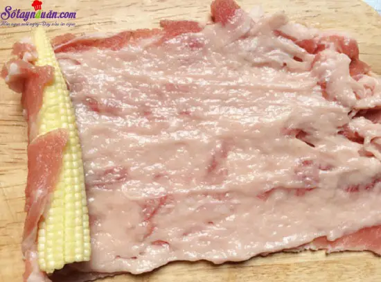 thịt b&ograve; cuộn ng&ocirc; non 4