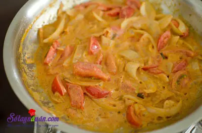 C&ocirc;ng thức cho m&oacute;n spaghetti kim chi dai ngon từng sợi 9