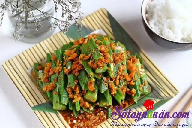 Đậu bắp x&agrave;o t&ocirc;m kh&ocirc;