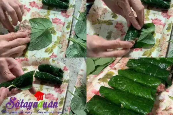 C&aacute;ch l&agrave;m b&uacute;n chả l&aacute; lốt 2