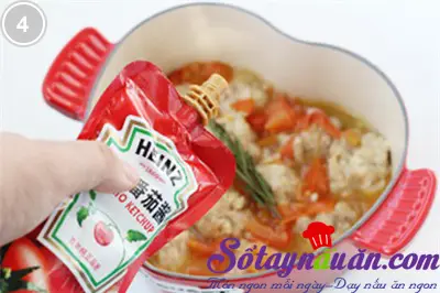 Thịt vi&ecirc;n sốt c&agrave; chua 4