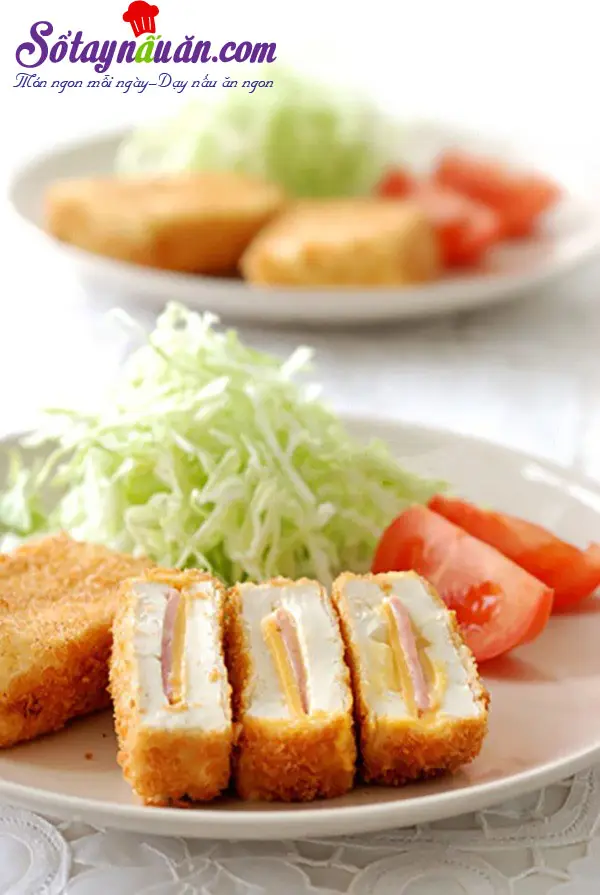 Hướng dẫn l&agrave;m đậu phụ kẹp ph&ocirc; mai chi&ecirc;n x&ugrave; ngon m&ecirc; mẩn kết quả