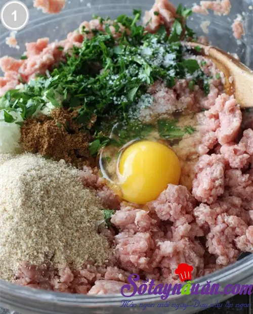Thịt vi&ecirc;n nướng sốt teriyaki 1