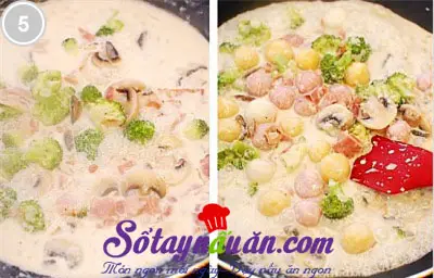 Trổ t&agrave;i l&agrave;m b&aacute;nh gạo sốt kem nấm 5